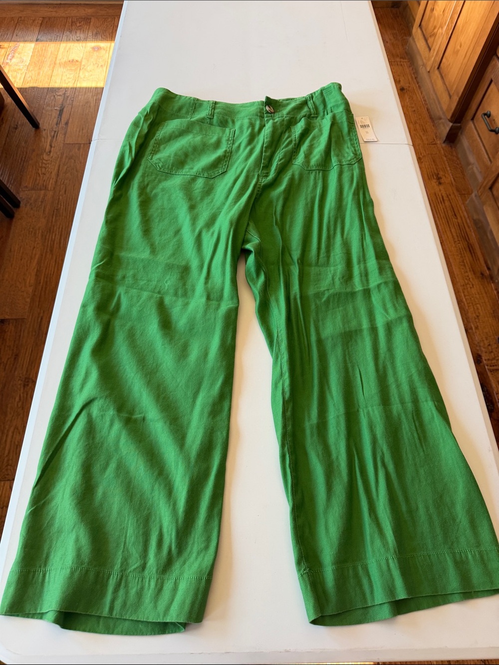 Maeve Kelly Green Wide-Leg Pants